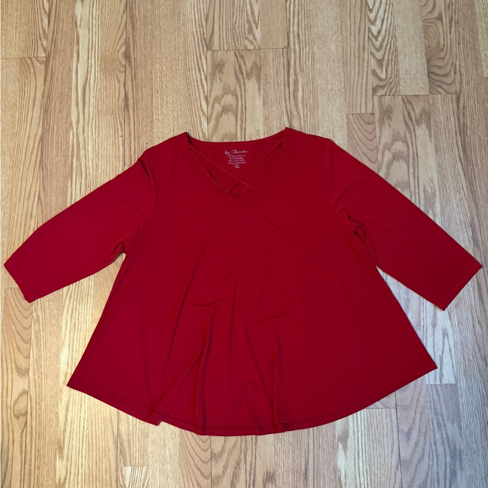 Chico's Vibrant Red Long Sleeve Top